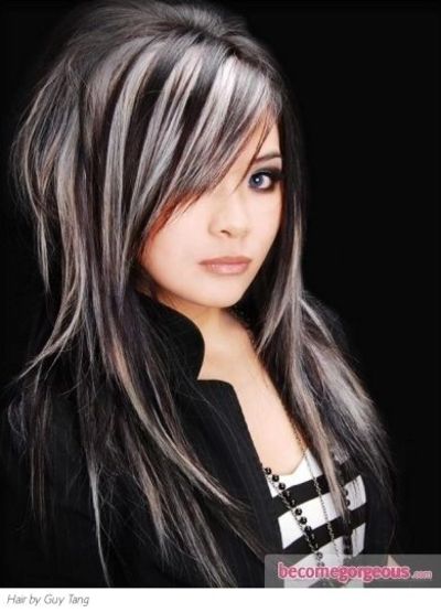 Team Up Your Black Hair With Platinum Blonde Highlights In O